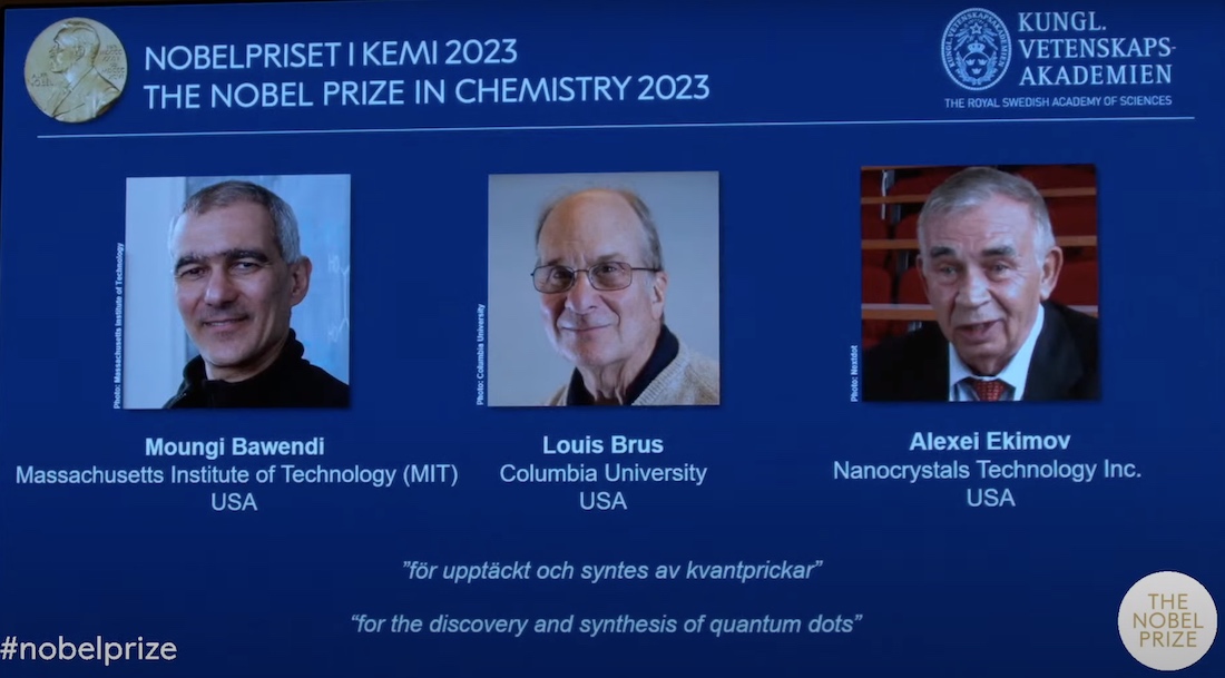 Нобелівську премію з хімії за 2023 рік розділили троє вчених